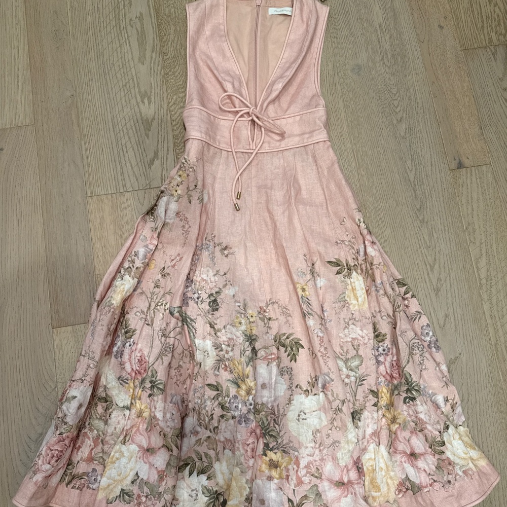 Zimmermann Waverly Plunge Midi Dress - Picture 2 of 7